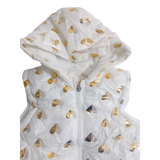 Baby Girls White With Gold Hearts Puffer Jacket