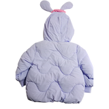 Winter Cotton-Padded Purple Jacket Cute Cartoon Pattern Bunny Ears Furry