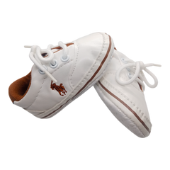 White Polo Lace Up Boys Shoes