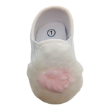 Baby Girl Princess Pink Heart With White Furr Shoes