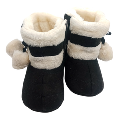 Winter Snow Baby 2-Colors Warm Fluff Balls Indoor Cottton Soft Rubber Sole Baby Shoes