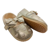 Baby Girls Golden Heart Shoes