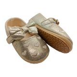 Baby Girls Golden Heart Shoes