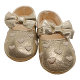 Baby Girls Golden Heart Shoes