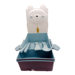 Cute rabbit shape sealed bento and cutlery set lunch box