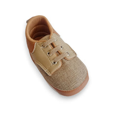 Classic Canvas & Faux Leather Baby Loafers