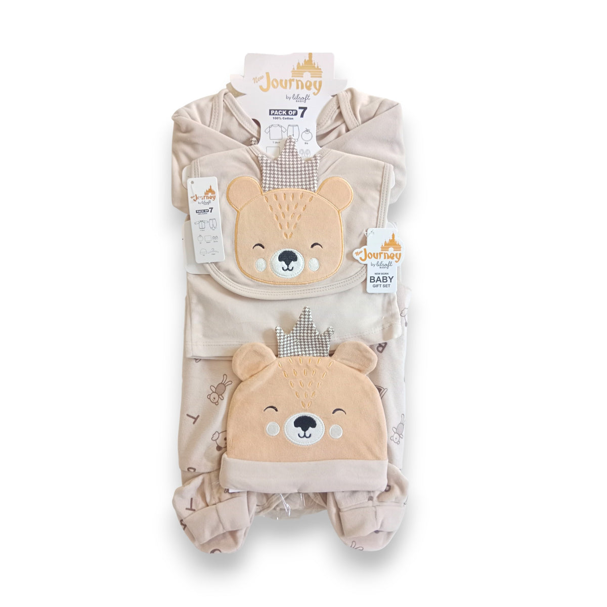 7Pc Baby Gift Set with Teddy Bear Design (NB)