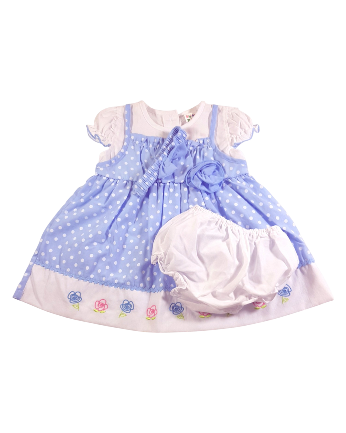 Polka Dot Girl Dress (Blue)