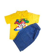 Boy Mario T-Shirt & Nicker (Yellow)