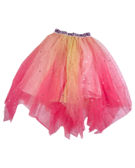 Puffy Princes Dress Mesh Party With Gold Glitter Stars