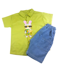 Boy Rabbit T-Shirt & Nicker (Green)