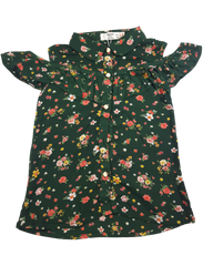 Casual Puff Short Sleeves Printed Multicolor, Top