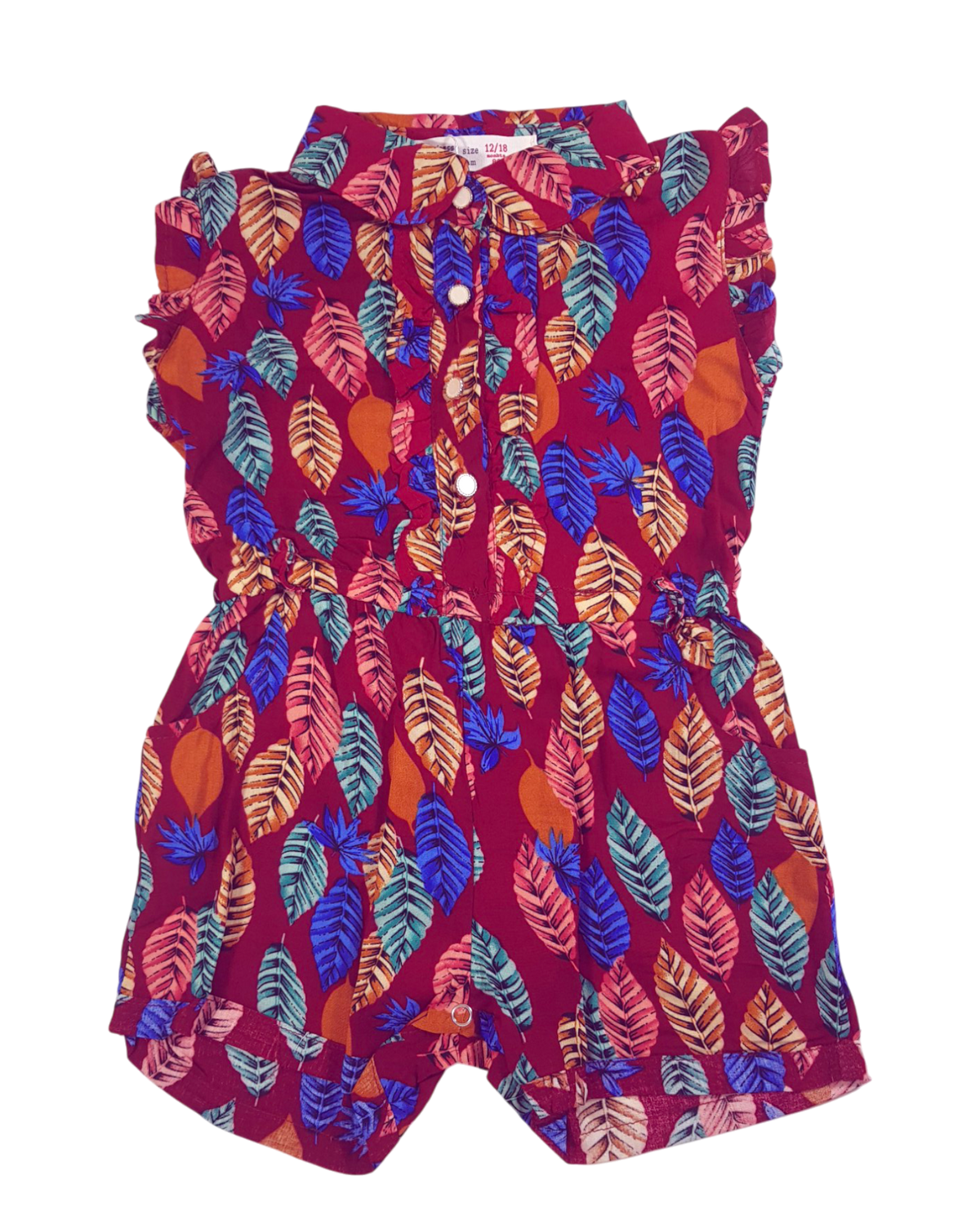 Tropical Print A-Line Dress