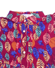 Tropical Print A-Line Dress