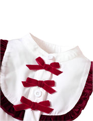 Baby Girl Princess Spring White Top Long Sleeve With Red Mini Skirt