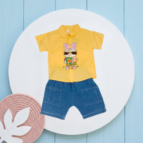 Boy Rabbit T-Shirt & Nicker (Yellow)