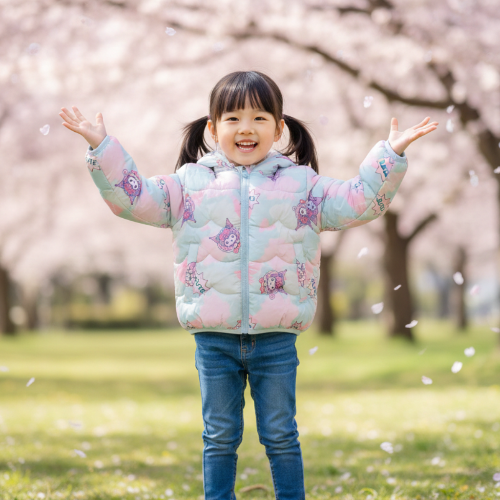 Baby Girl Hi Cute Printed Winter Jacket