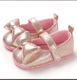 Pink Shimmery Bow Shoes