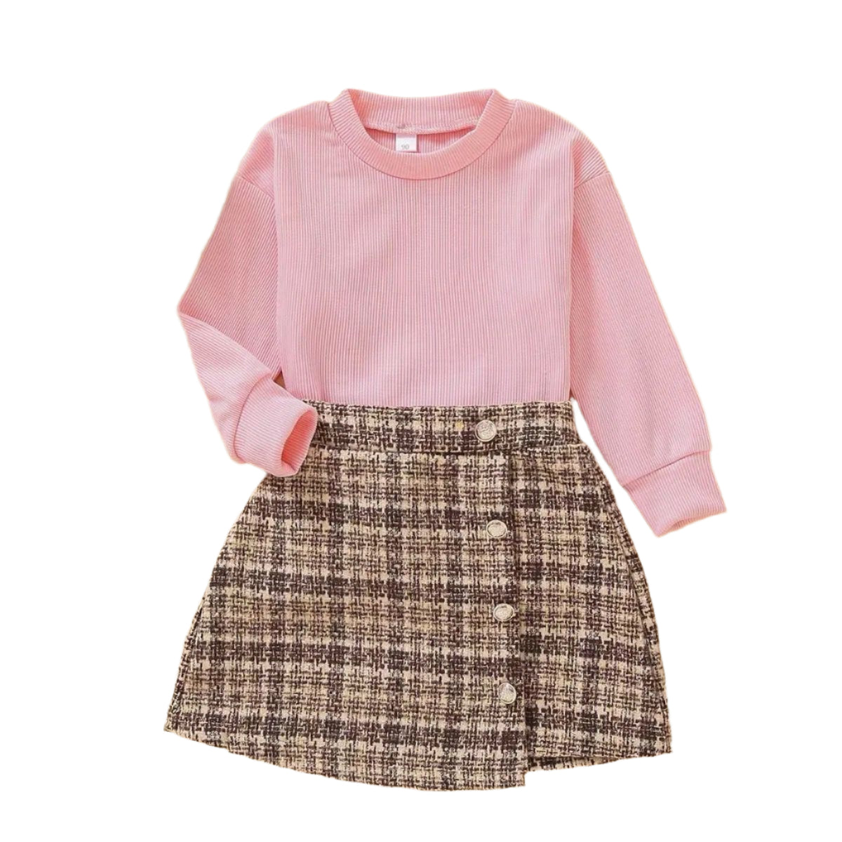 Baby Girl Spring Pink Top Long Sleeve Mini Skirt