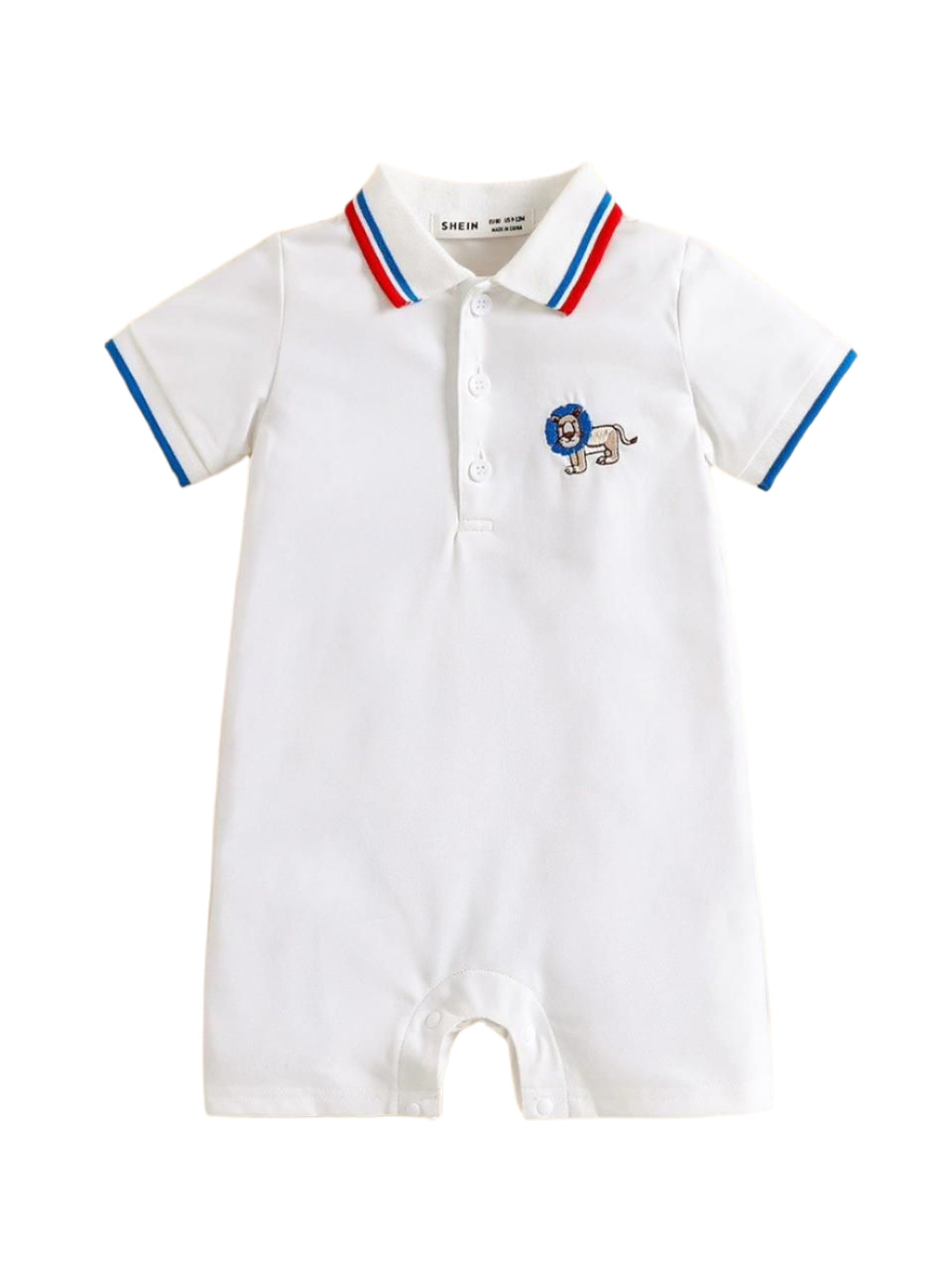 Fashion White Polo Design With Lion Logo