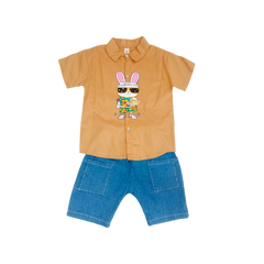 Boy Rabbit T-Shirt & Nicker (Brown)