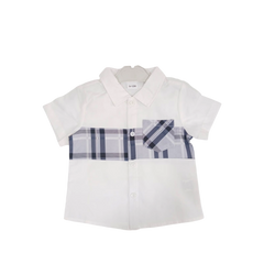 Baby Boys Stylish Half Sleeves Shirt & Shorts (Grey Check)
