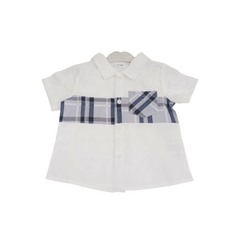 Baby Boys Stylish Half Sleeves Shirt & Shorts (Grey Check)