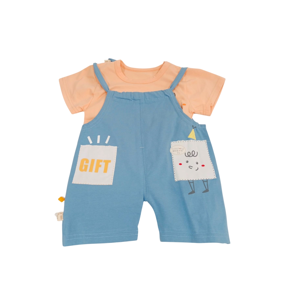Baby Boy T-Shirt & Dungaree Shorts Set