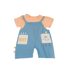 Baby Boy T-Shirt & Dungaree Shorts Set