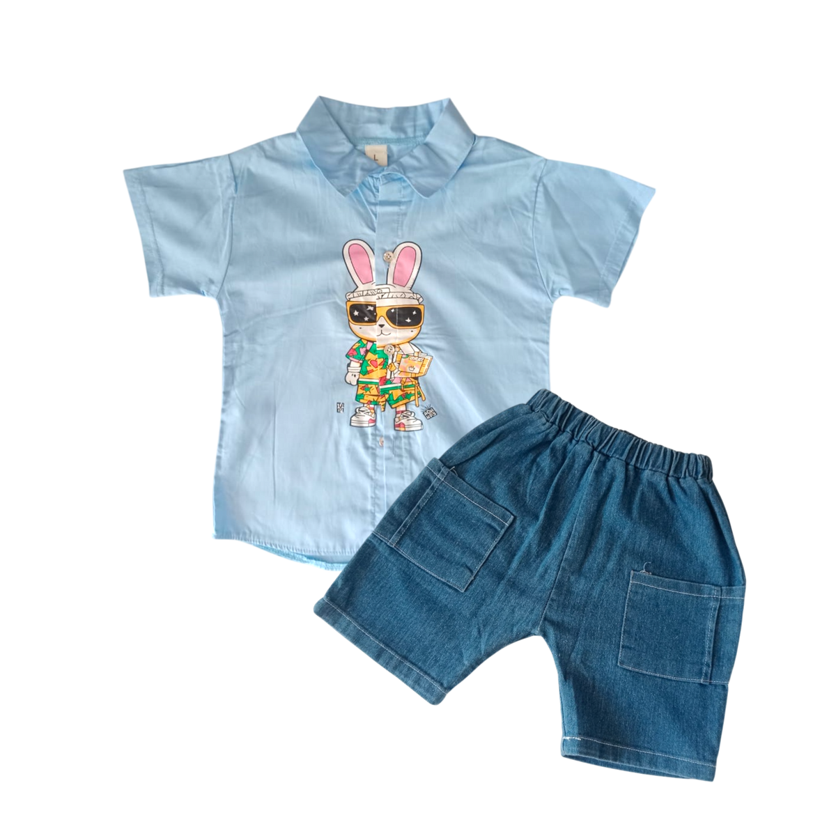 Boy Rabbit T-Shirt & Nicker (Blue)
