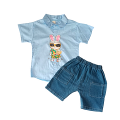 Boy Rabbit T-Shirt & Nicker (Blue)