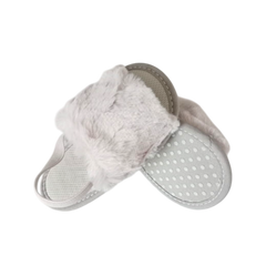 Baby Girls Furr Shoes-Grey