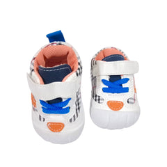 Adorable Plaid & White Baby Walker Shoes with Velcro Closure