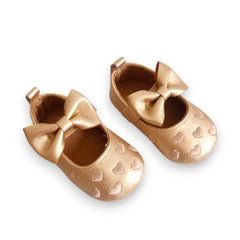 Baby Girls Golden Heart Shoes