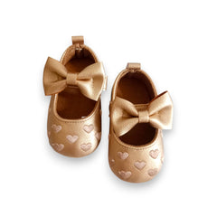 Baby Girls Golden Heart Shoes