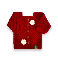 Handmade Crochet Floral Baby Winter Boutique 4pc Set