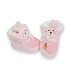 Cute Pink Bunny Baby Slippers - Soft Plush Anti-Slip Booties/Shoes for Infants & Toddlers