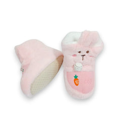 Cute Pink Bunny Baby Slippers - Soft Plush Anti-Slip Booties/Shoes for Infants & Toddlers