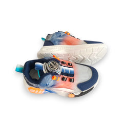 Boys Life Style Sneakers - Dynamic Blue & Orange with Dial Closure