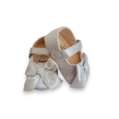 Adorable Grey Bowknot Baby Girl Mary Jane Shoes