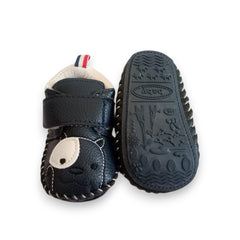 Adorable Navy Blue Dog-Face Baby First Walker Shoes