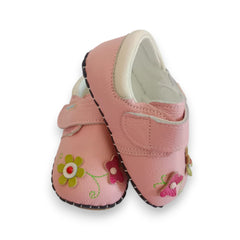 Adorable Pink Floral Soft Sole Baby Pre-Walker Shoes