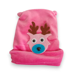 Adorable Pink Plush Reindeer Beanie Hat/Cap for Kids (Copy)
