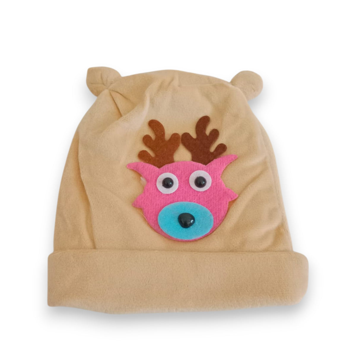 Adorable Brown Plush Reindeer Beanie Hat/Cap for Kids