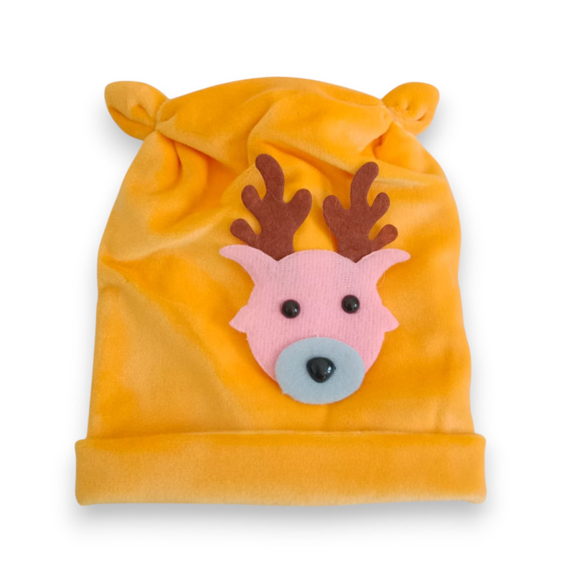 Adorable Orange Plush Reindeer Beanie Hat/Cap for Kids