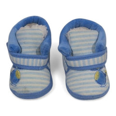 Soft-Sole Blue & White Helicopter Baby Booties