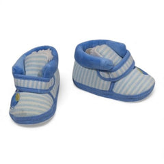 Soft-Sole Blue & White Helicopter Baby Booties