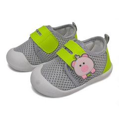 Non-Slip Grey Soft-Sole Baby Booties