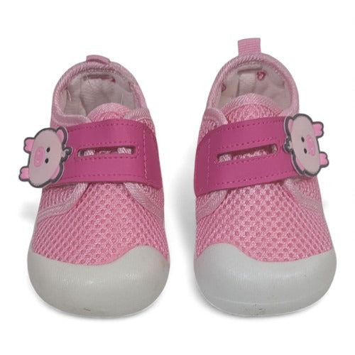 Non-Slip Pink Soft-Sole Baby Booties