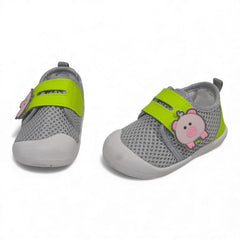 Non-Slip Grey Soft-Sole Baby Booties